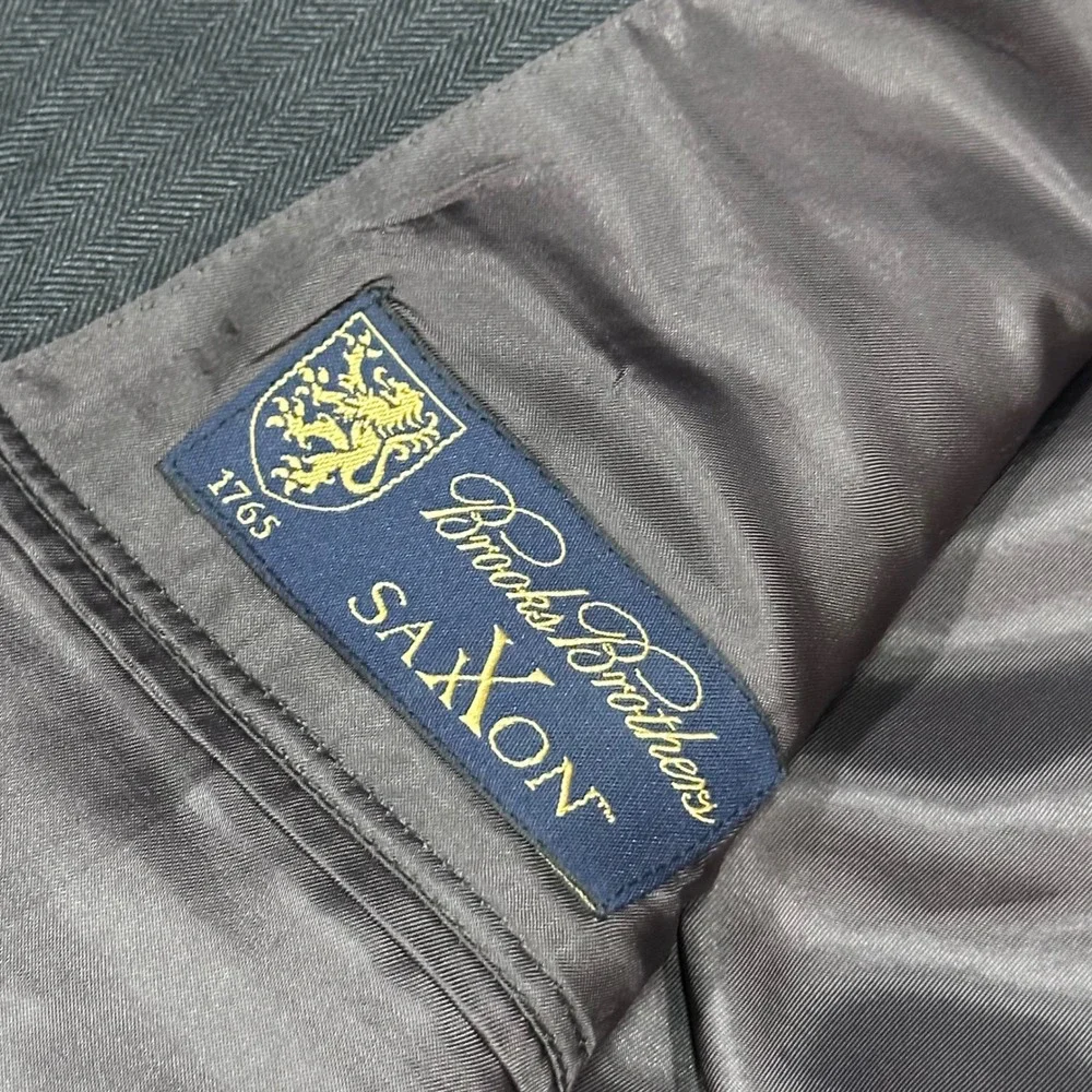 Brooks Brothers SAXON‎ 1818 Madison Men's Charcoal Wool Blazer Sport Coat 44L